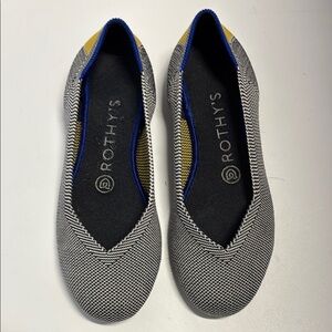 Rothy's Black and Yellow Flats with Knit Upper sz 6.5